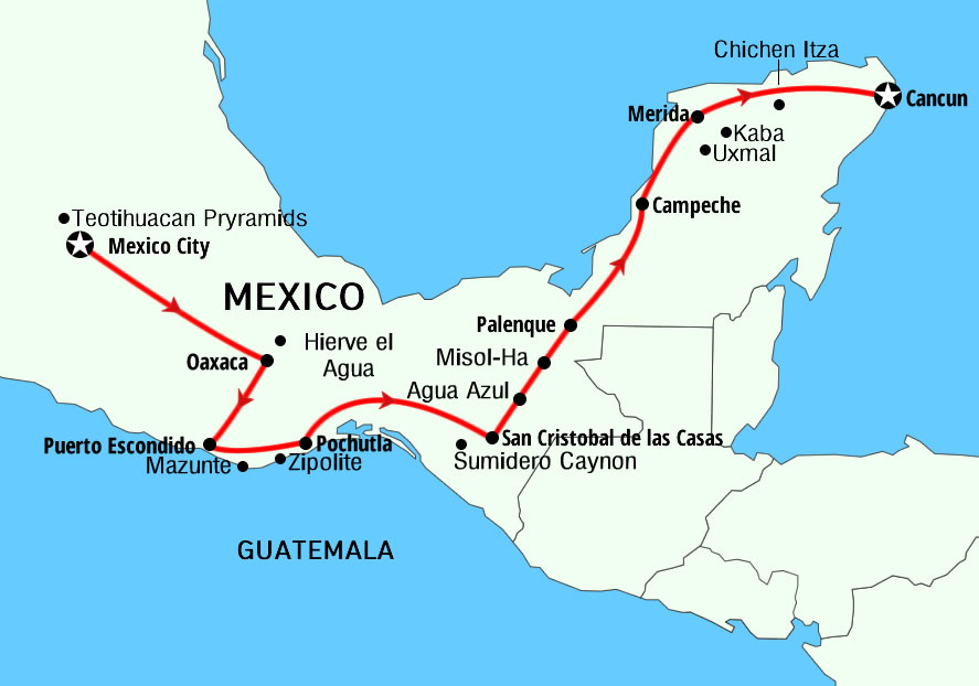 Mexico city to Cancun city | Bus pass | Tickets | Schedule | guides | tours